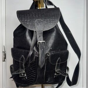 Black Leather Backpack